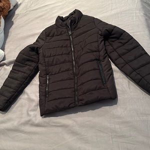 Forever 21 girls black/dark navy blue light puffer jacket age 11 / 12 year